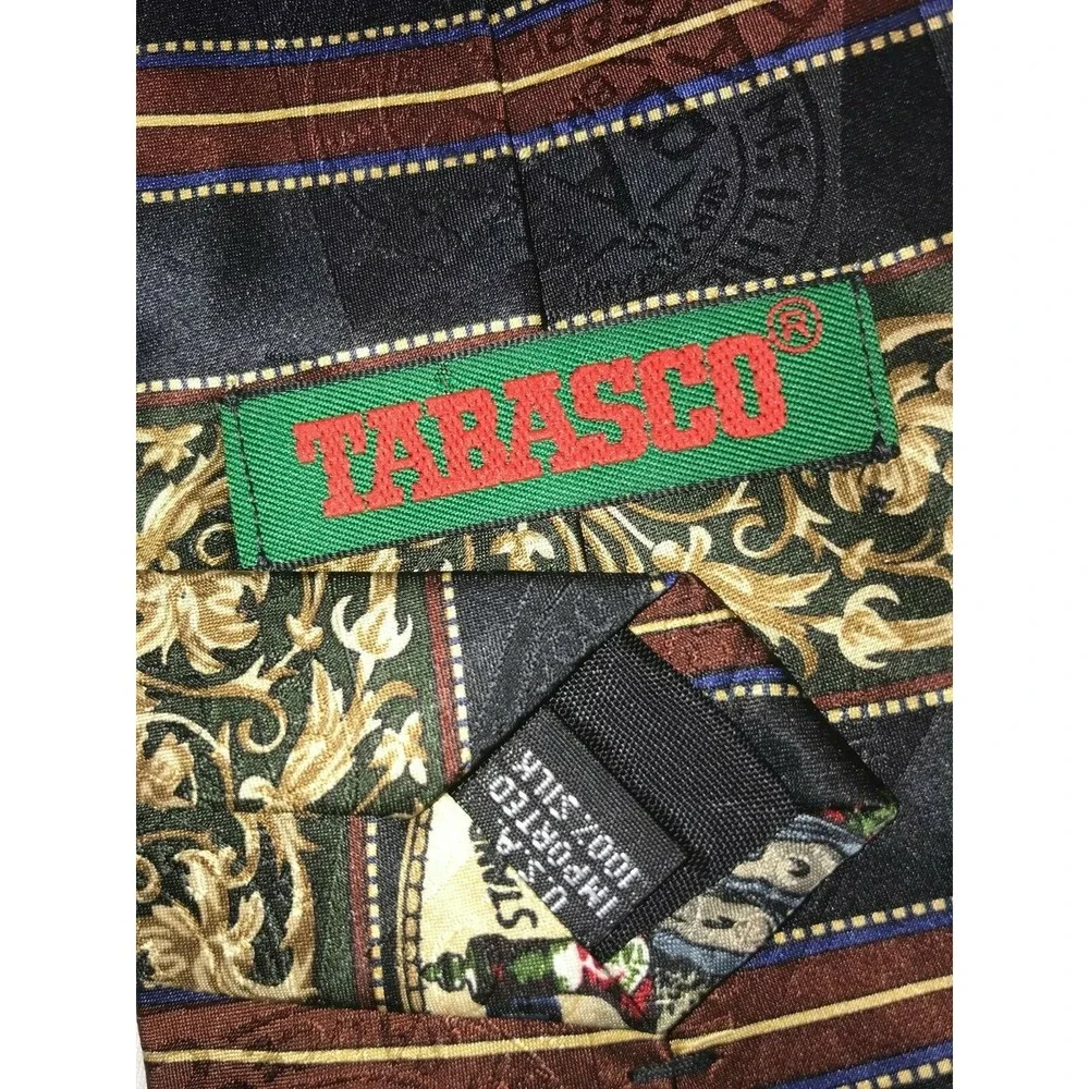 Tabasco Brand Standard Oysters Pattered 100%‎ Silk Neck Tie 59